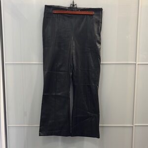 Black Leather Zara Cropped Pants